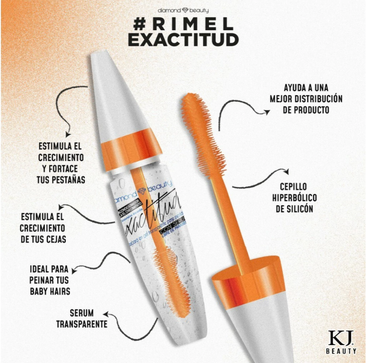 Rímel Exactitud Serum Gel Transparente - Kj Diamond Beuty